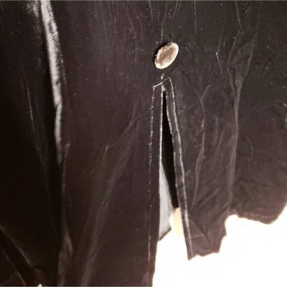 Coldwater Creek Womens Black Brown Crushed Velvet Silk Blend Flowy Top Medium - Picture 7 of 9